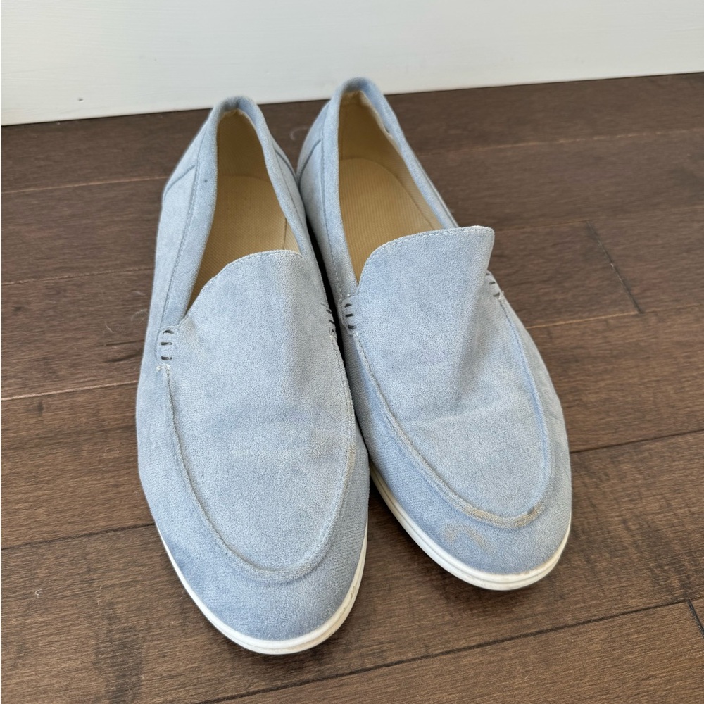 suede drivers/loafers in light blue